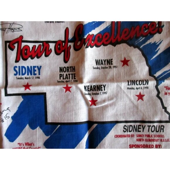 Vintage 1997 NEBRASKA HUSKERS FOOTBALL CHAMPS Kitchen Tea Towel Linen 16x16 - Picture 2 of 5